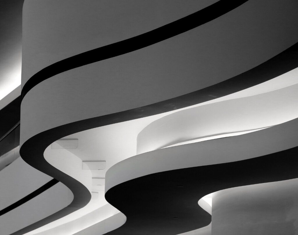 Curved or wavy false ceilings